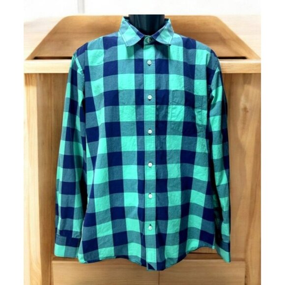 Untuckit Mens Slim Fit Green Check Button-Up Shirt XXL Long Sleeve - Picture 1 of 6